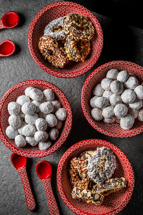 MOLCAJETE DE BARRO PUNTEADO CHICO